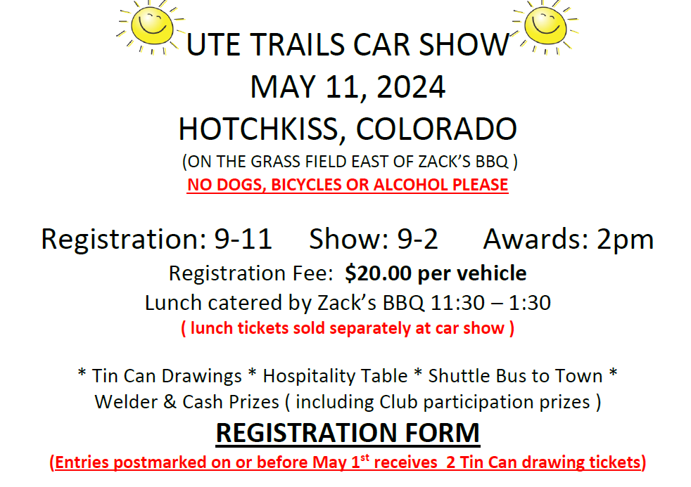 Ute Trails Car Show at Zacks BBQ Western Colorado Car Shows